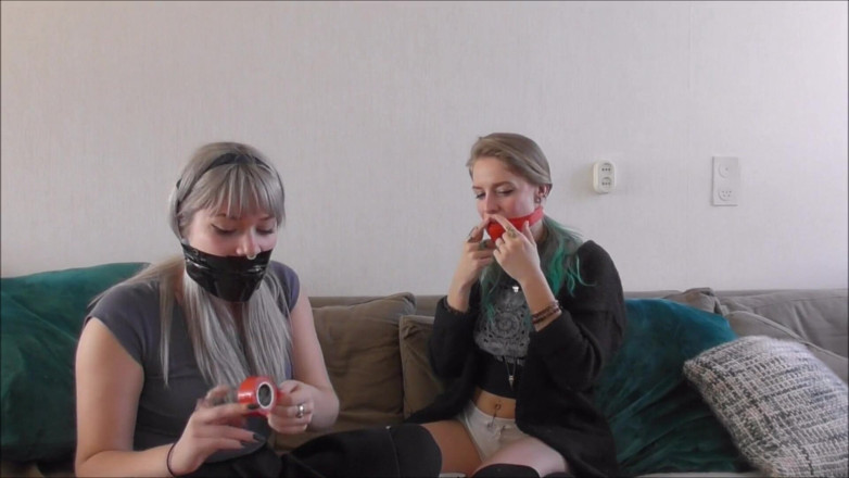 Restricting Ropes: Luna &amp; Violet - gagging fun