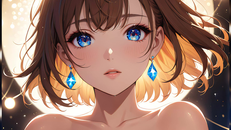 LustRender: ボケの夢:浮かぶ光の中の美しい若い女性