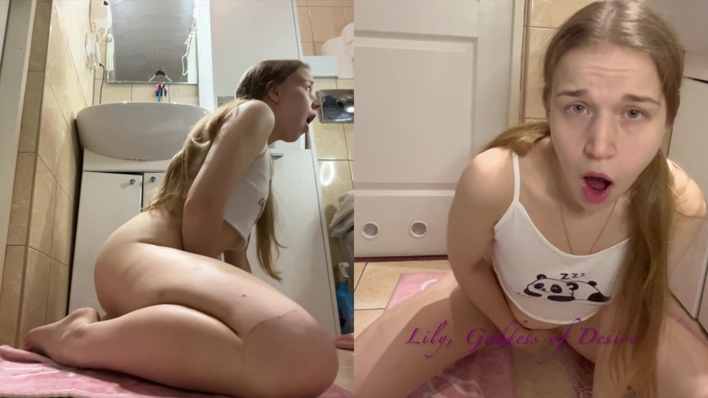 Lily, Goddess of Desire: Girl Fucks Herself with a Fuck Machine in the Bathroom