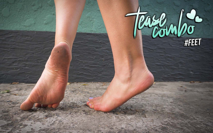 Teasecombo 4K: Fetish jalan kaki telanjang di fetish kaki kotor beton