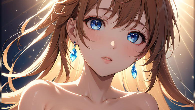 LustRender: Erecent: una bellissima giovane donna avvolta nella luce celeste