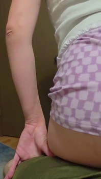 Horny White Girl Bouncing Ass in Pj Shorts POV