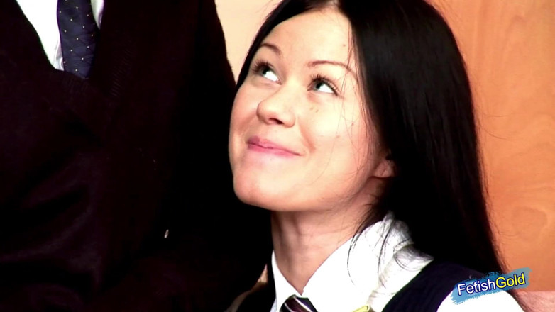 Japanese Hotties: Two Japanese students with small tits engage in hot lesbian...