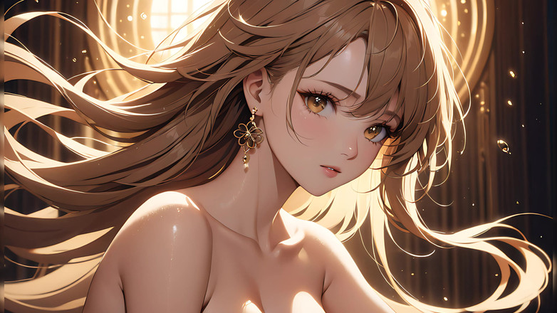 LustRender: Golden Breeze: krásná mladá žena ve snové záři