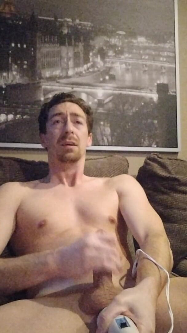 Big Daddy Dommmm: First time using Hitachi wand on my dick on camera