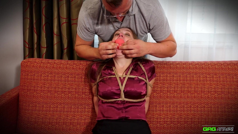Gag Attack: Rachel Adams - secretary grabbed