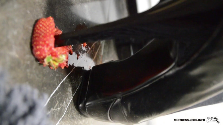 Mistress Legs: Crushing strawberries with high heels