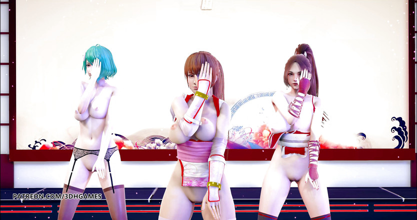 3D-Hentai Games: GigaReolEVO - Vício em dança nua Mai Shiranui Tamaki Kasumi DOA