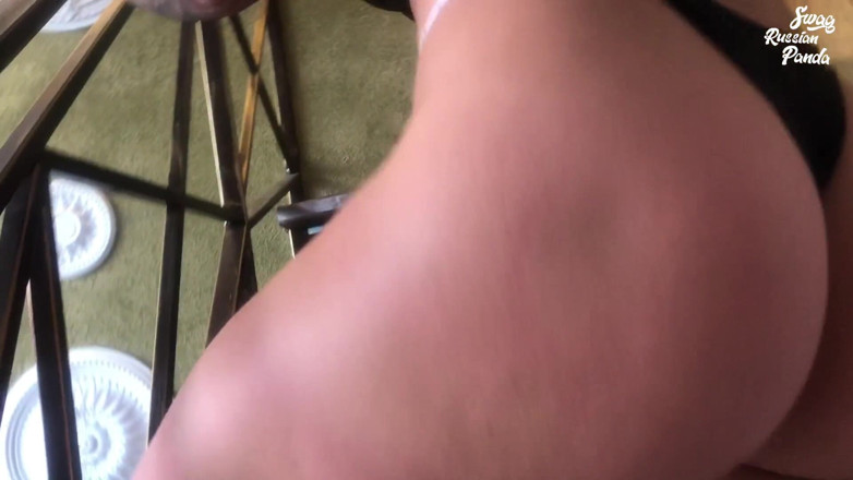 Swag Russian Panda: POV closeup oil big booty twerk
