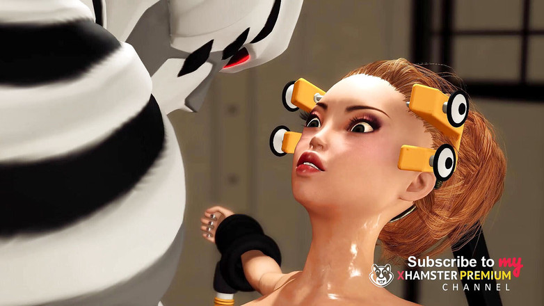 3dxpassion: Tvrdý sex ve sci-fi laboratoři! Sexy blondýnka v omezeních je...