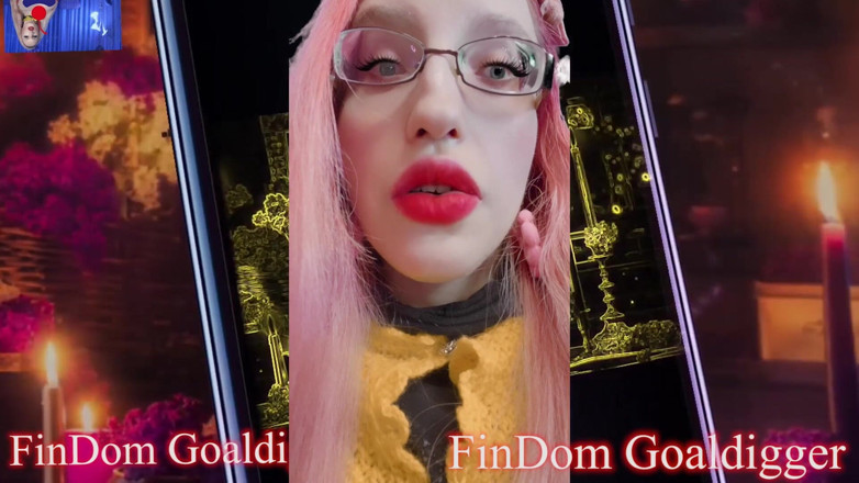 FinDom Goaldigger: Jerking off goof transformation for big red lips