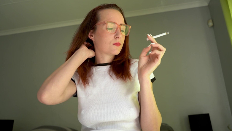 Alicia Robertz: Hot Girl Smoking in Tight White Top