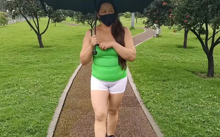 Valery Saenz xxx: Walking Around in the Rainy Park Showing off My Cameltoe