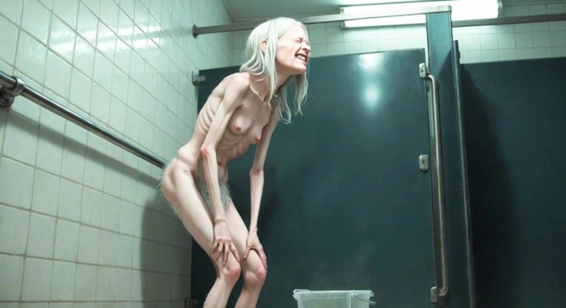 YOUR BEST FANTASY: Vieja abuela meando en público en cubo - peludo coño mojado...
