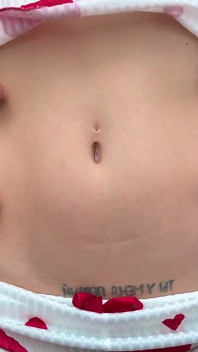 Skinny Student Plays with Her Navel and Teases Her Skinny Belly