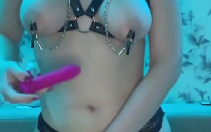 WhoreHouse: Masturbating Pussy with Pinched Nipples. Bondage