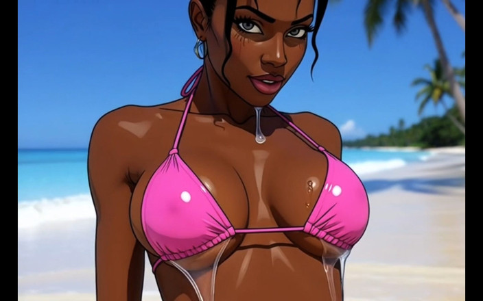 Octopussy Lovers Club: Beach Slutty: Sexy African Girl Enjoys Life on a Paradise...