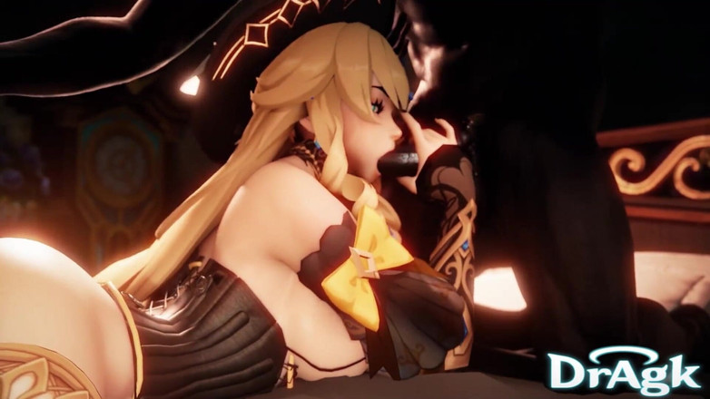 DrAgk: Навія ніжно смокче великий член hilichurl, отримуючи її дупу ділдо - 3d genshin impact