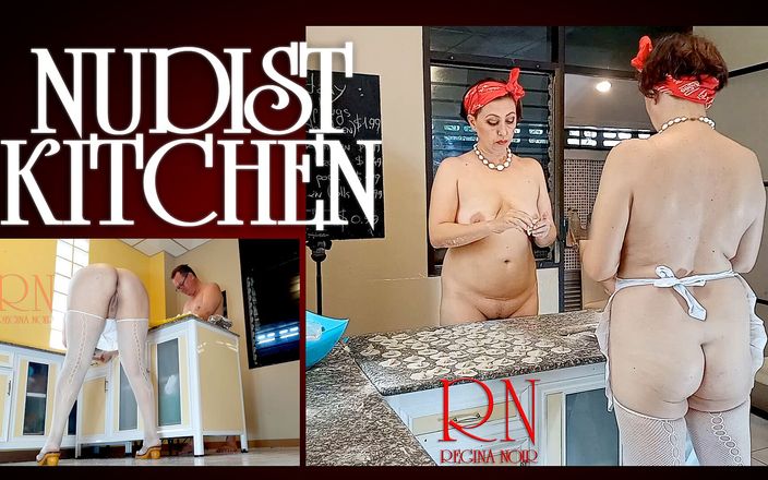 Regina Noir: Video completo. La governante nudista regina noir cucina in cucina....