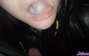 Juices Love: Blowjob on winter night road and swallow cum