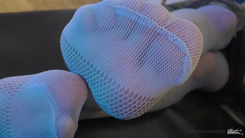 Mistress Legs: Mistress legs teasing in white fishnets