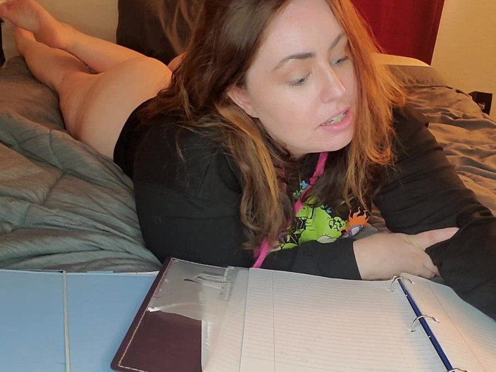 KinkyKatie: BBW Student Masturbates Instead of Doing Homework - Kinky Katie