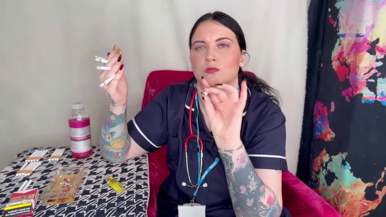 MissFFW: Nurse Ffw Smokes Multiple Cigarettes at Same Time
