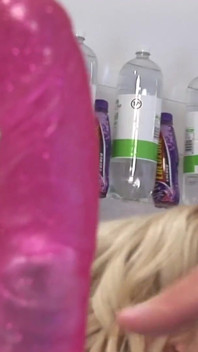 Two hot blonds get fucked silly on the checkout counters