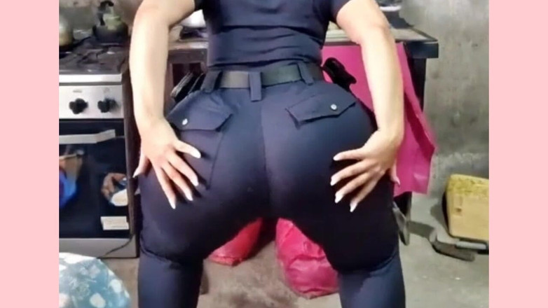 Xprohibidox1: ピンクのドレスを着た大きなお尻が動く