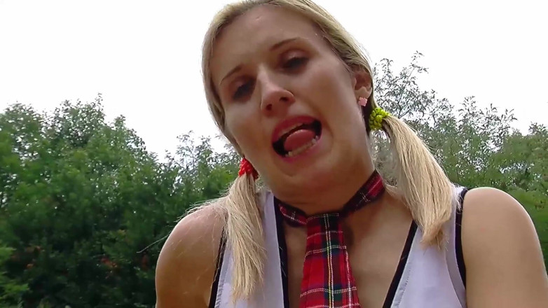 Toy Sluts: Blonde teen loves masturbating outdoors
