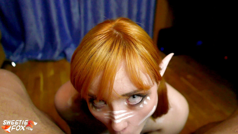 Sweetie Fox: 男高速facefuck Ajegao顔赤ん坊 - 口の中で兼