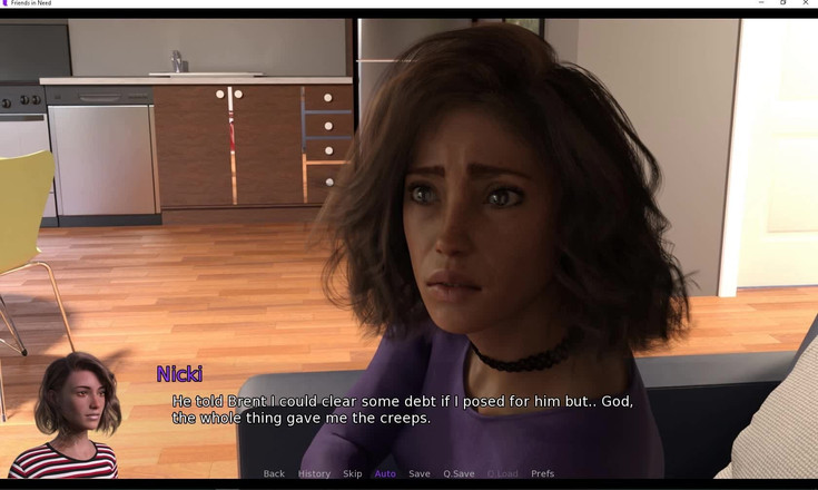 Erotic Krisso: 困っている友達は、自宅で愚痴を意味します