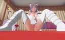 H3DC: 3D Hentai Yumi Strokes Her Pussy with Her Paws