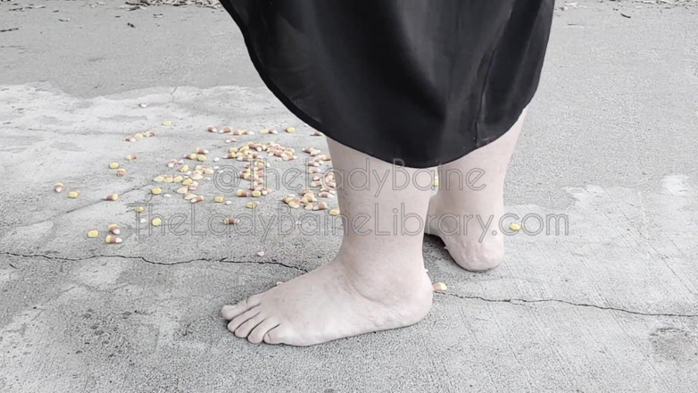 TheLadyBaine: SSBBW barefoot demoness candy corn crushing