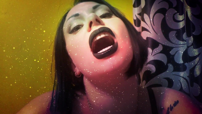 Goddess Misha Goldy: Witch with black lips french kissing with you &amp; riding you