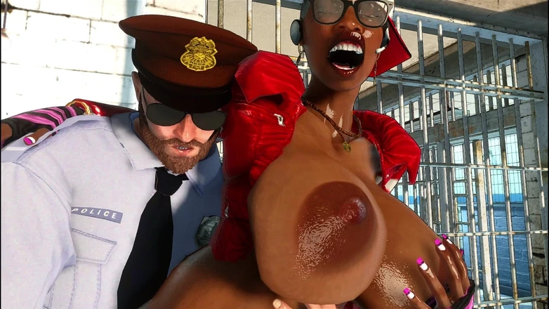 denisporco animation: Perverted Cop and Ebony Big Breast Boubble Butt Girl