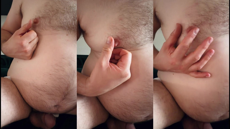 Beardedcummer: Playing Hard with My Hairy Nipples and Showing off Fat...