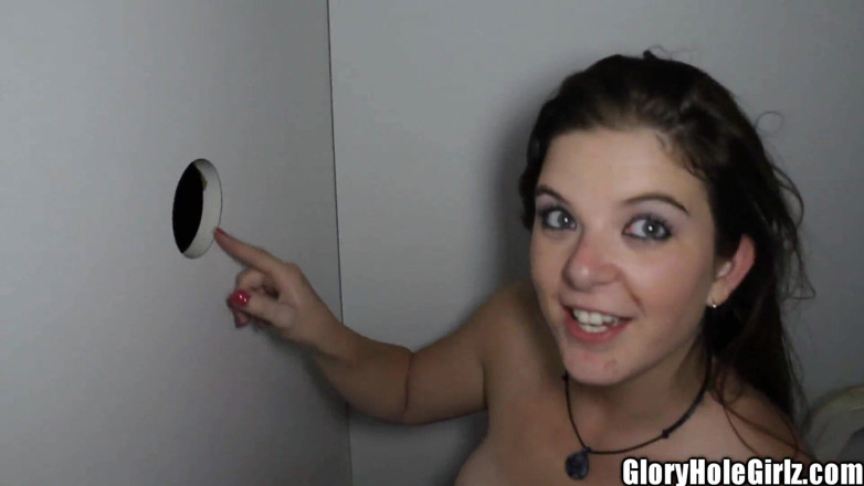 Glory Hole Girlz: Brunette women sucking her first white dick