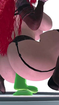 Super Thick Redhead Rides a Dildo - 3D Porn