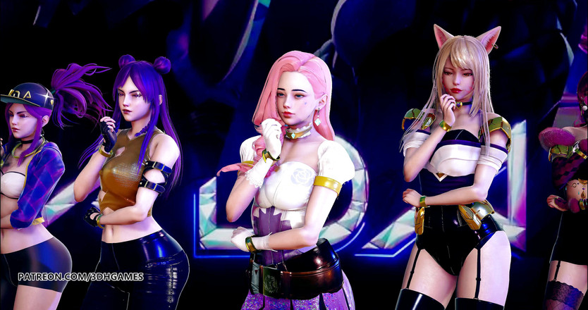 3D-Hentai Games: BlackPink - bermain dengan api striptis seksi KDA Ahri Akali