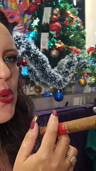 Lilli Smoking a Nicaraguan Cigar
