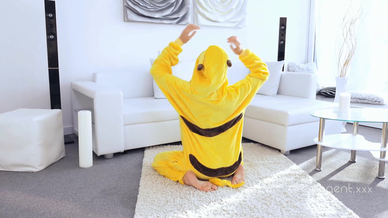 Real Agent: Amazing sexy Pikachu enjoys spreading her wet shaved wide hole