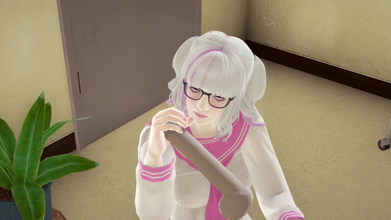 Waifu club 3D: College girl jerk off cock teacher in the library