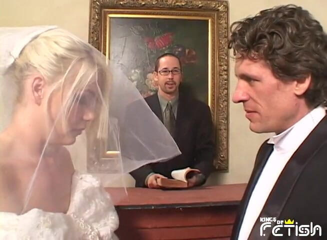 Big Tits for You: Pretty bride gets rough fucked by two masked guys in...