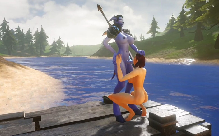 Wraith Futa: Futa Draenei Fucks a Girl's Ass Beside a Lake : Warcraftのポルノパロディ