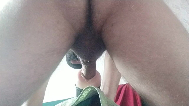 Hot guy solo: Horny gay moans and fucks fake pussy and cum inside...