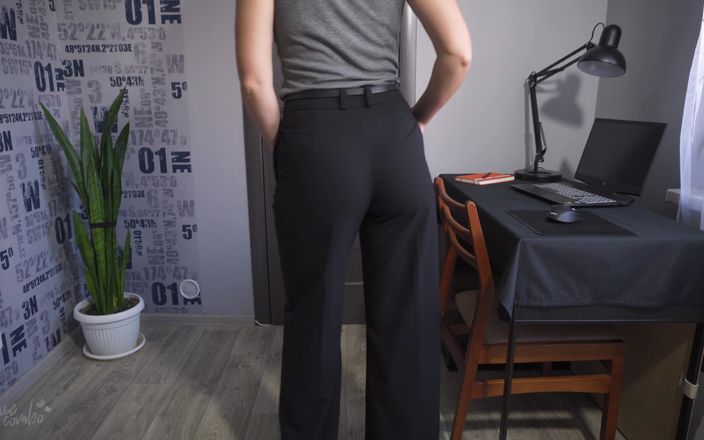 Teasecombo 4K: Secretary Pants Too Tight so They Rip Open