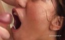 Estelle and Friends: Ava Devine: pijpbeurt en sperma in gezicht en mond compilatie