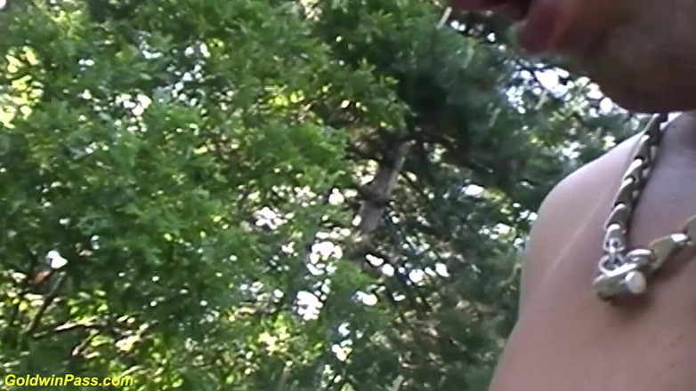 Goldwin pass: Skinny teen picked up for outdoor big cock threesome sex