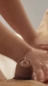 Big Tits Asian Masseuse Removes Hair, Massage and Gives Best Handjob, Cumshot (2/3)